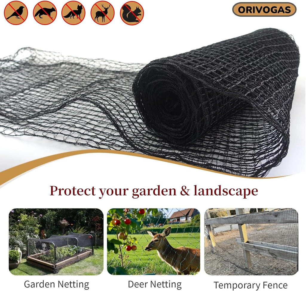 Plastic Mesh Fence Deer Fencing 4x25ft,Reinforced Edges,55gsm Heavy Duty Temporary Fence,Ideal for Garden