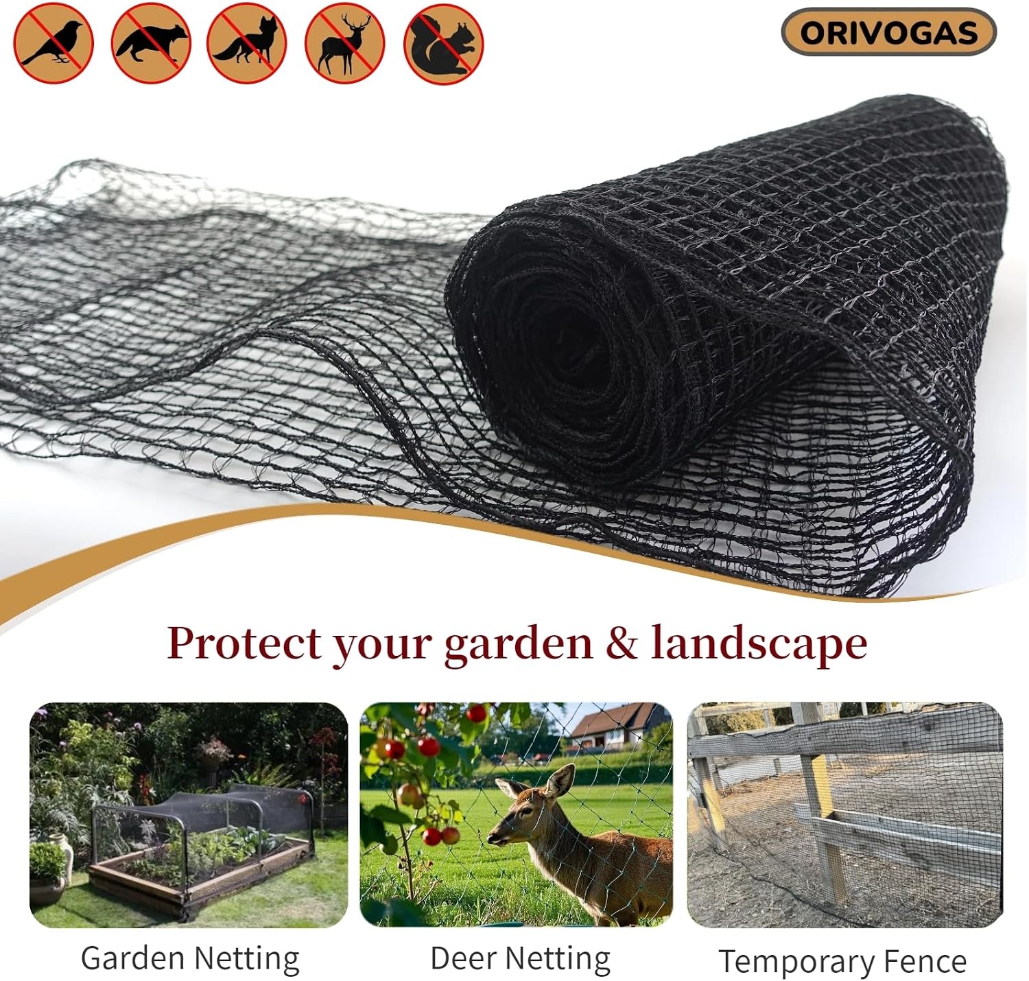 Plastic Mesh Fence Deer Fencing 4x25ft,Reinforced Edges,55gsm Heavy Duty Temporary Fence,Ideal for Garden