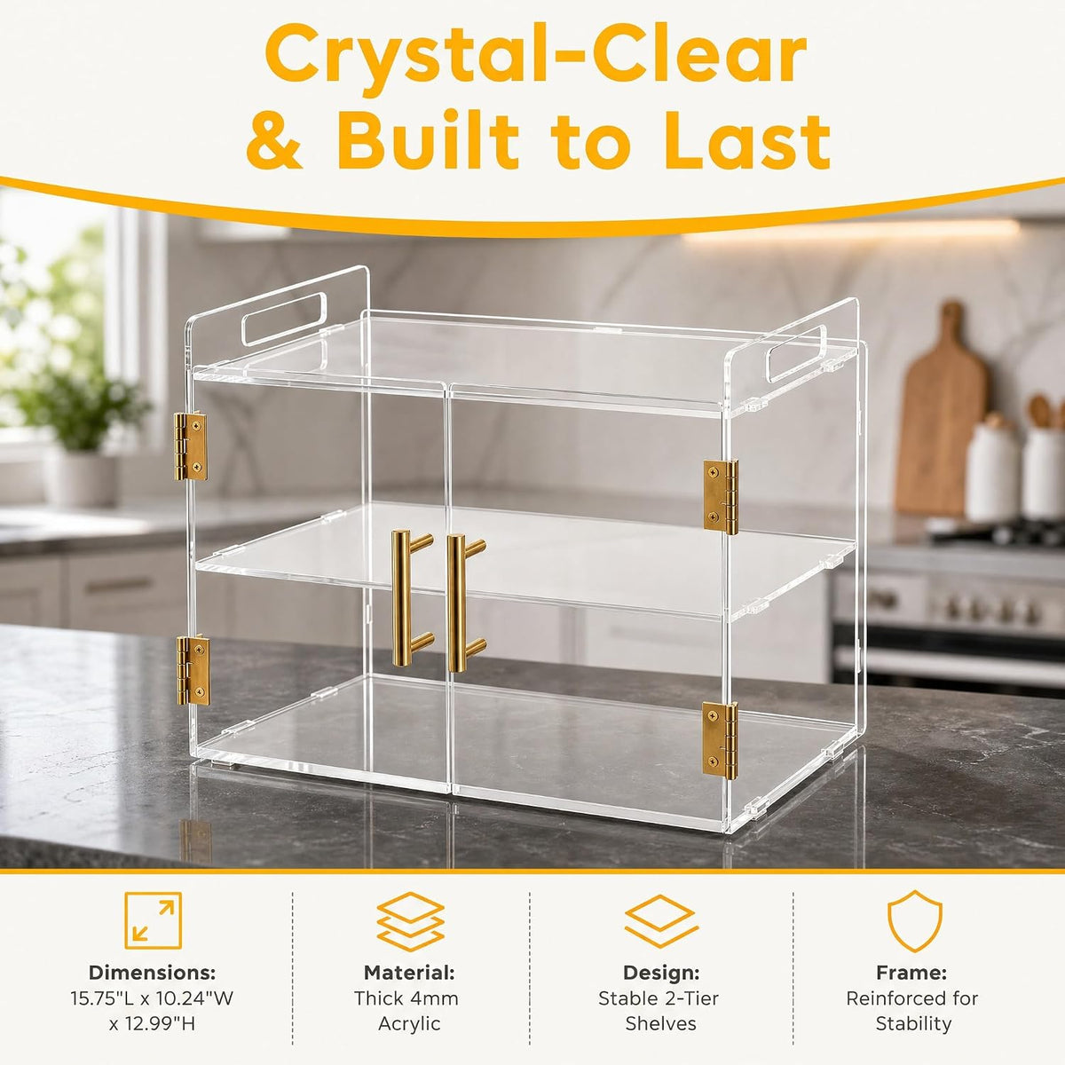 2-Tier Commercial Bakery Display Case Countertop Pastry Display Case