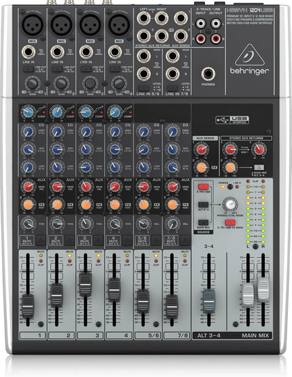 XENYX 1204USB Premium 12-Input 2/2-Bus Mixer with XENYX Mic Preamps and Compressors, British EQ and USB/Audio