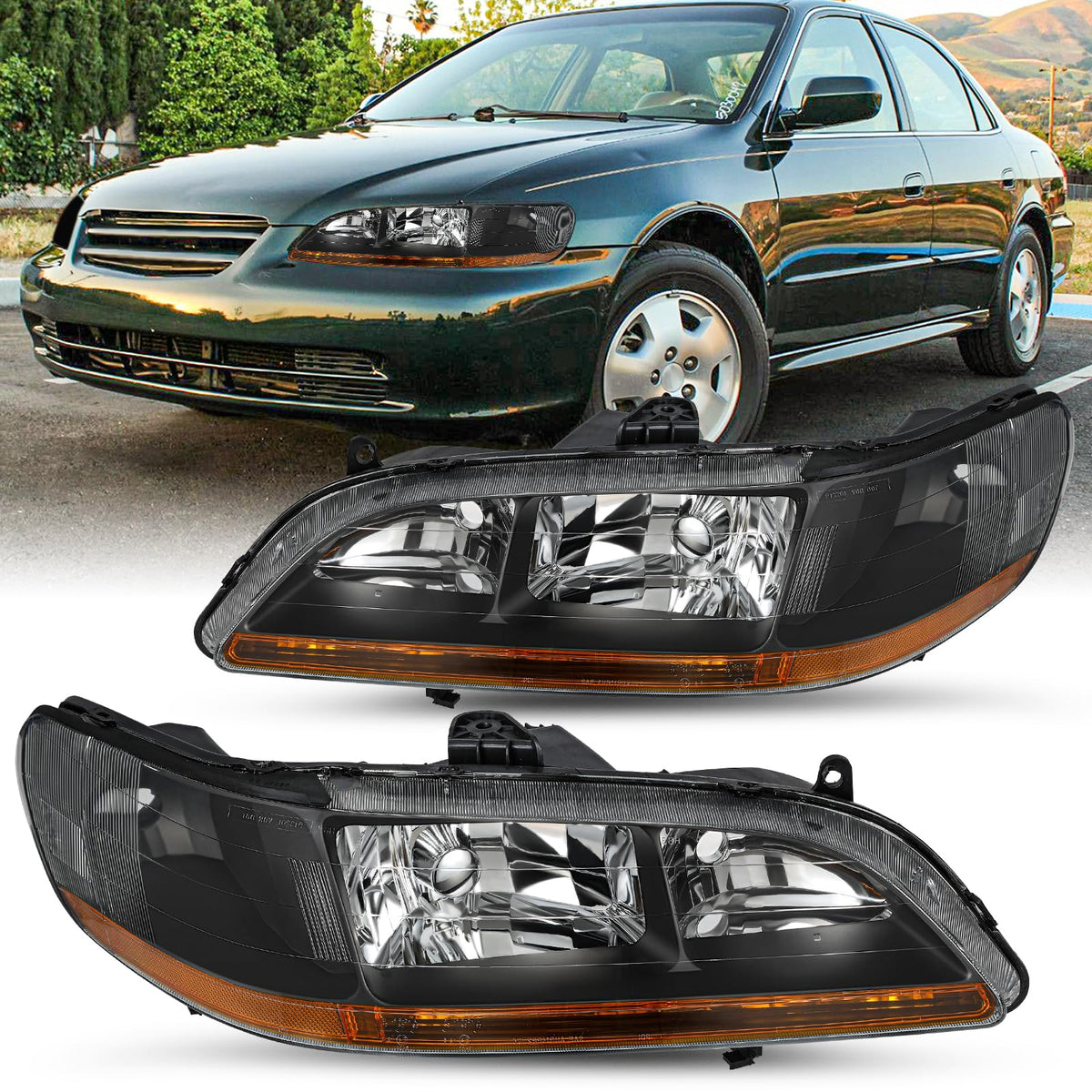 Halogen Headlight Assembly for 1998-2002 Honda Accord