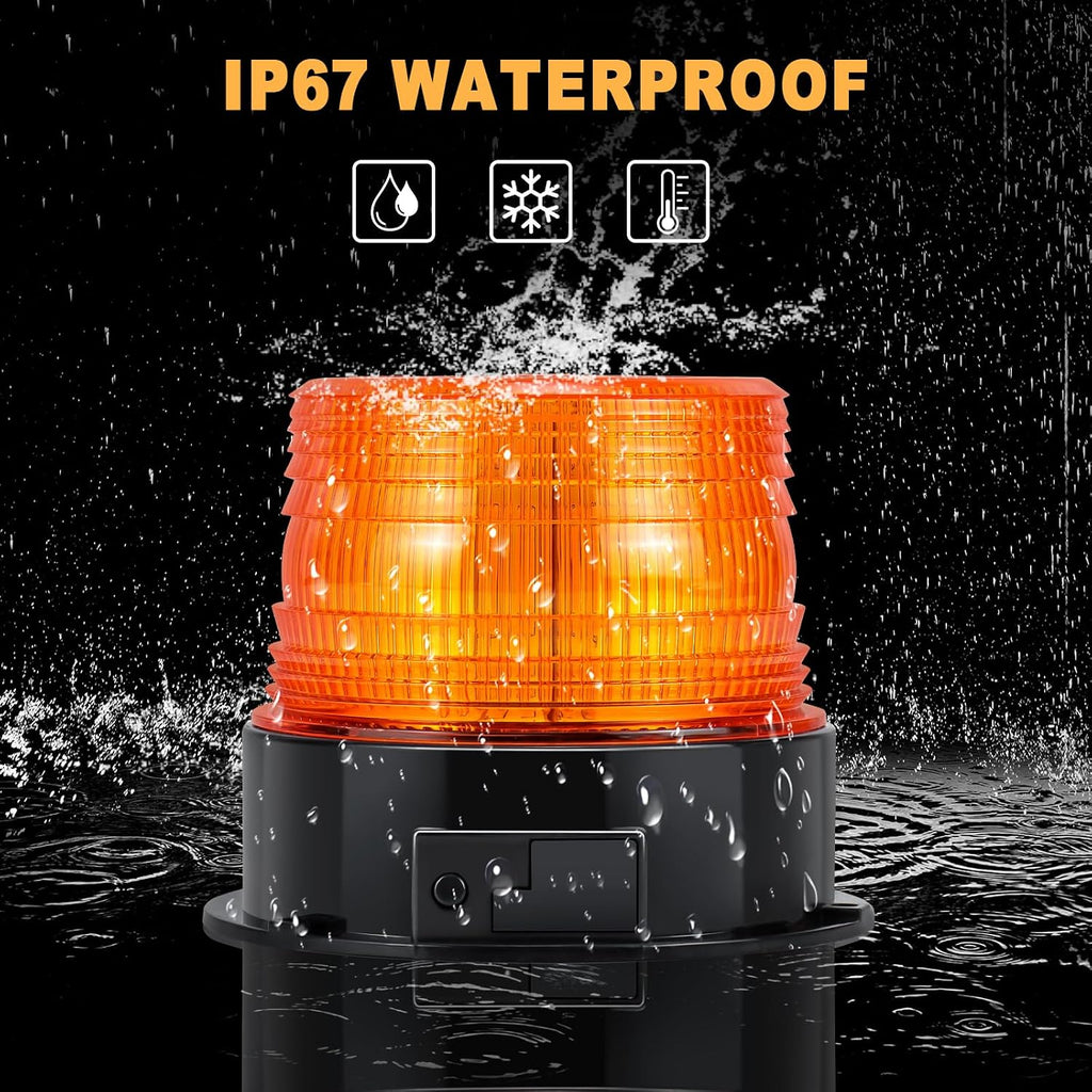 Magnetic Cordless Beacon Light,Amber Rechargeable Strobe Lights for Trucks,Portable Flashing Emergency Safety Warning