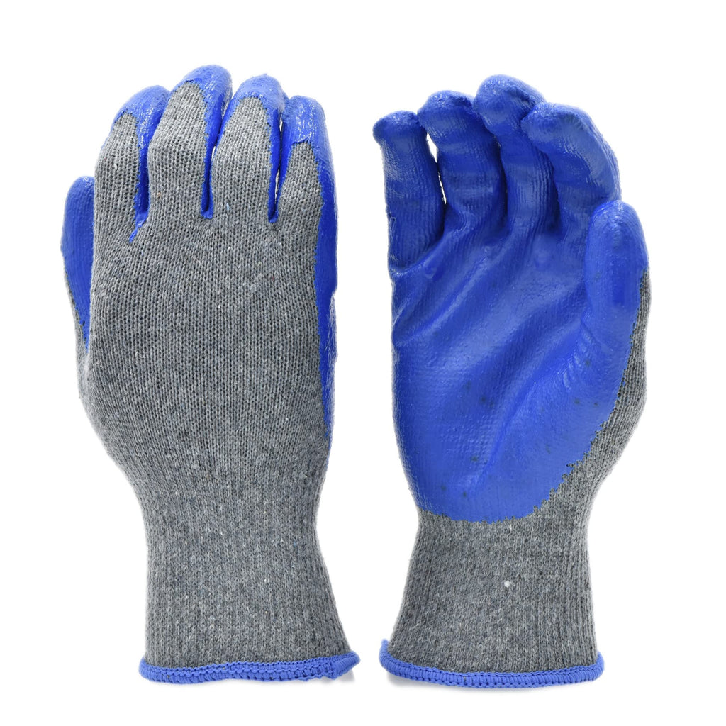 3108-10 String Knit Palm, Latex Dipped Work Gloves, Nitrile Coated Work Gloves for General Purpose, 10-Pairs Per