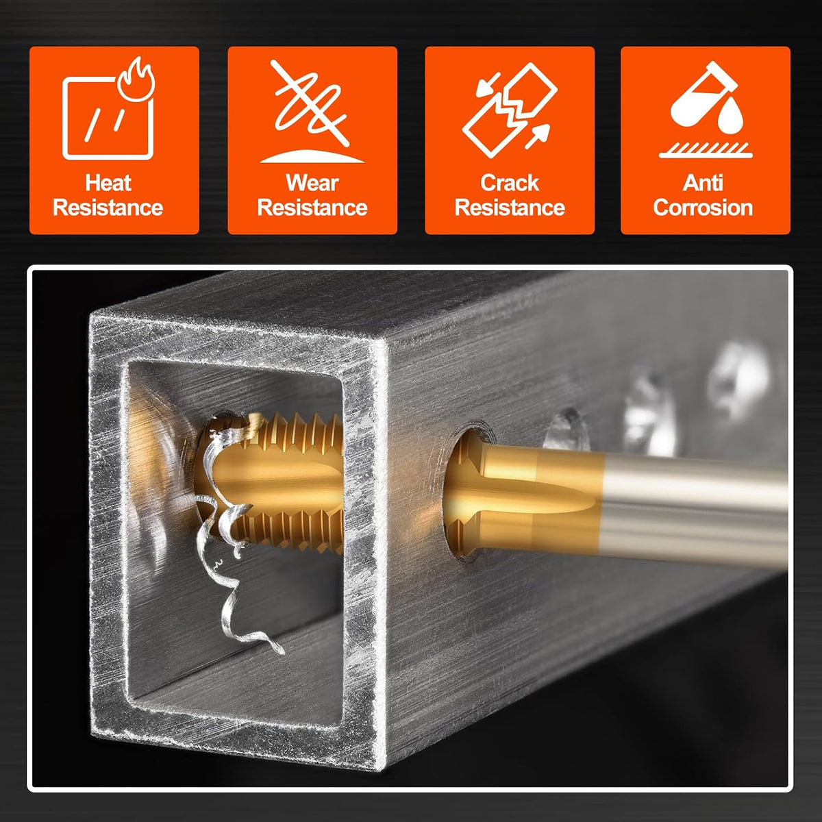 Spiral Point Tap M3 x 0.5 High Speed Steel M2 Titanium Coating