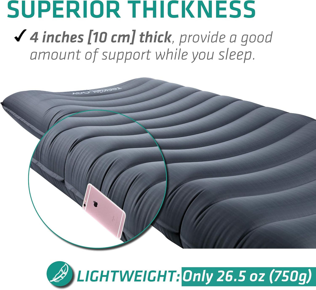 UL80 Ultralight Sleeping Pad – Inflatable Camping Sleeping Pad - 40D Nylon Compact Hiking Mat – Lightweight Air