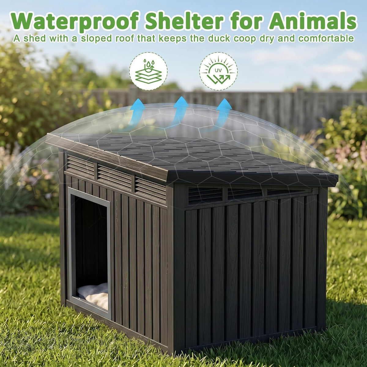 Outdoor Duck Chicken House, Black