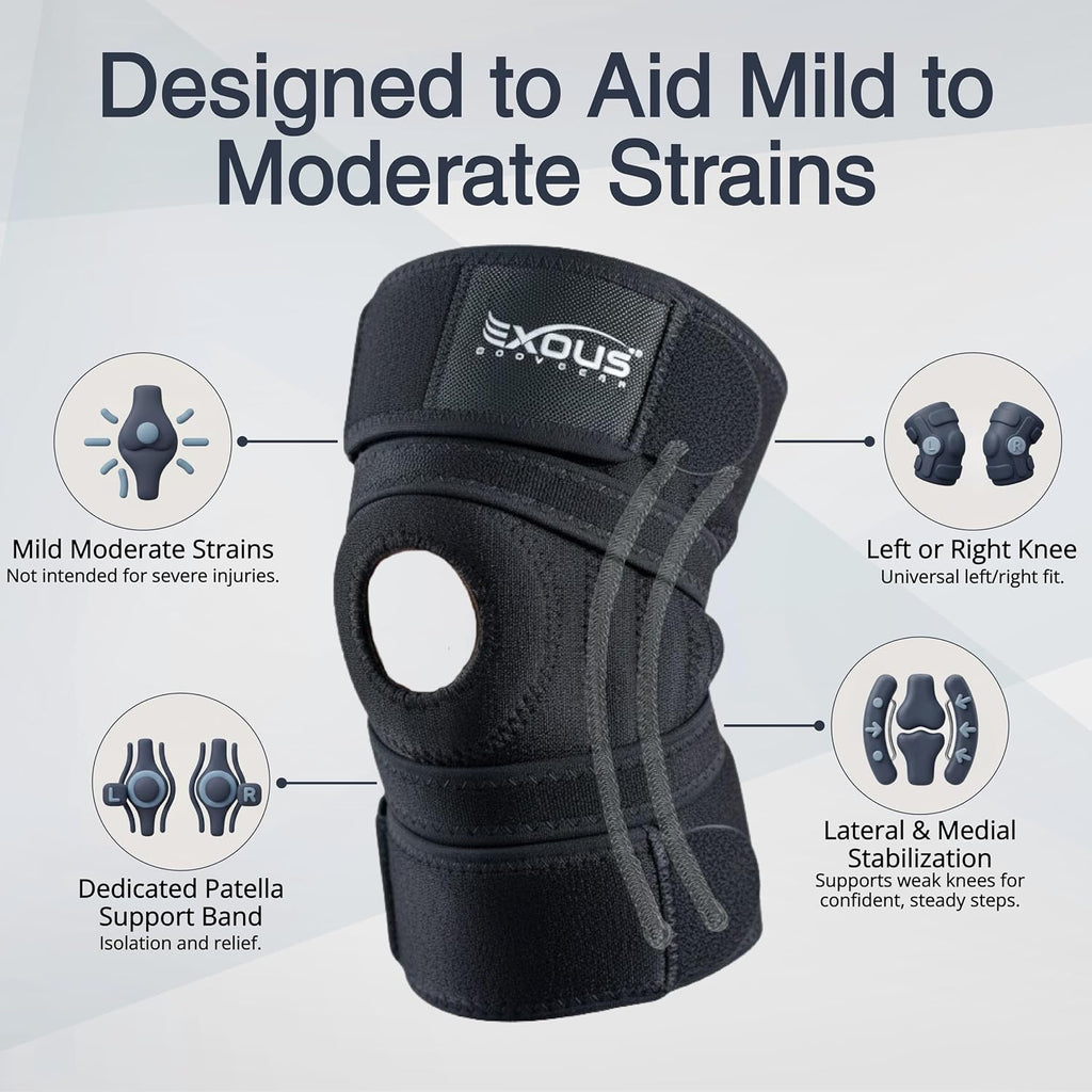 Knee Brace For Women & Men For Arthritis Acl, Mcl Pain Patented 4-way Adjustable Wraparound Support Dual Side