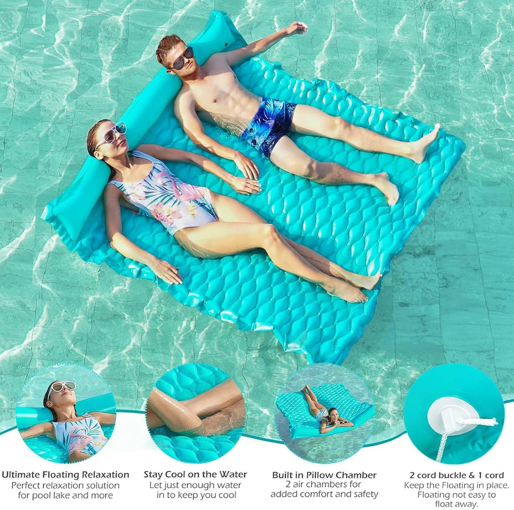 Floating Mat Pool Floats - Giant Inflatable Pool Float Lake Raft Lounge Floating Water Mat for Swimming Pool Floatie