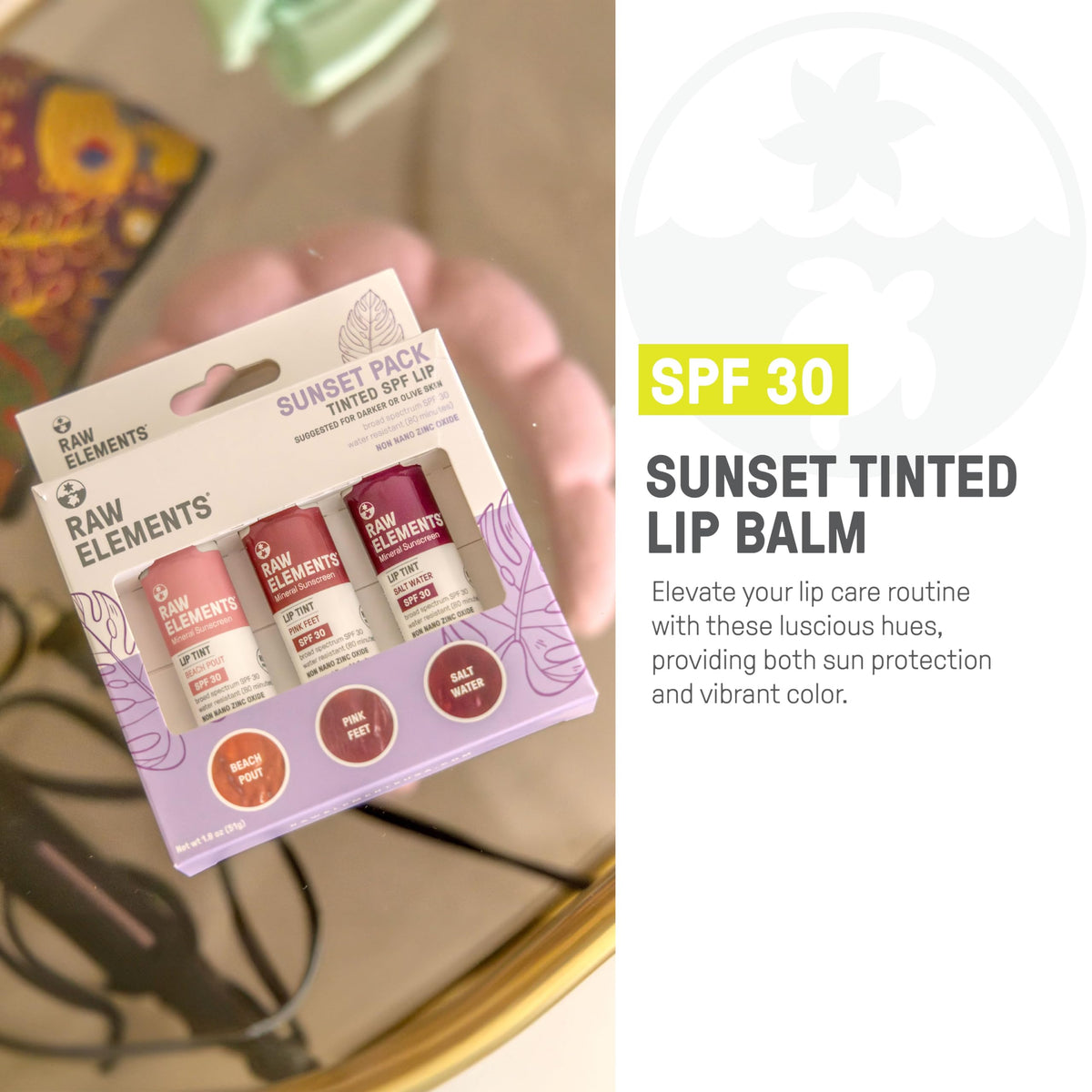 Sunset Pack Tinted Lip SPF 30, 0.15 oz (3-Pack)