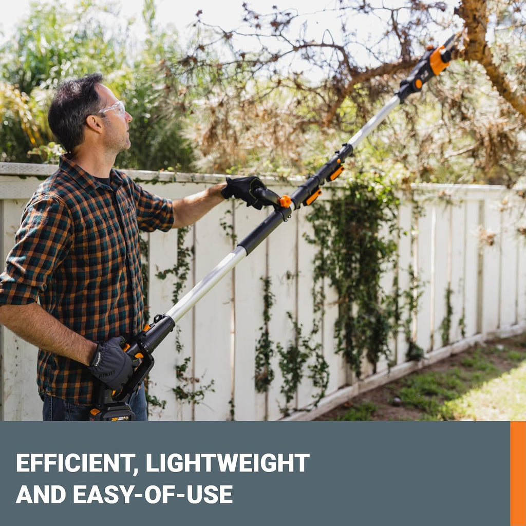Cordless Pole Saw, 20V 8" Chainsaw, WG349.9 | Battery & Charger not Included, PowerShare, Up to 13.3 ft Reach; Weighs