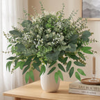 135 Pcs Mixed Eucalyptus Leaves Stems Artificial Greenery Bulk