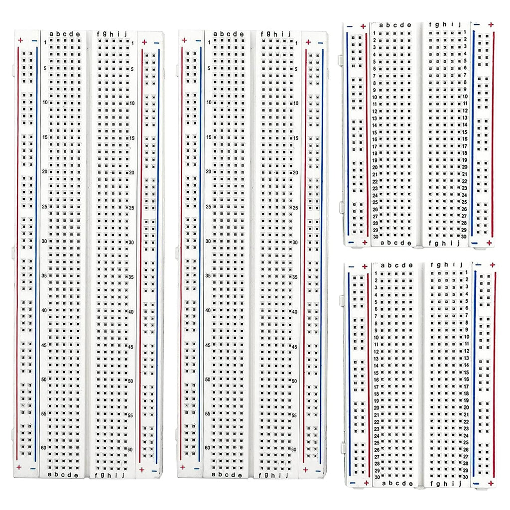 MCIGICM Breadboards, 2Pcs 830 Point & 2Pcs 400 Point Solderless Bread Board