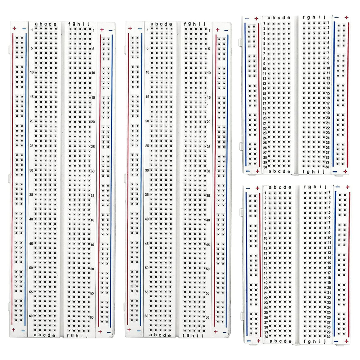 MCIGICM Breadboards, 2Pcs 830 Point & 2Pcs 400 Point Solderless Bread Board