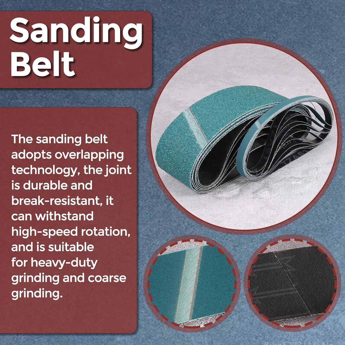6 Pcs Sanding Belts 2 x 48 Inch 100 Grit Zirconia