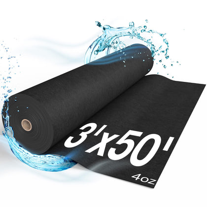 Non Woven Geotextile Fabric, 3ft x 50ft 4oz BE&ST for Landscape Projects, French Drains, Retaining Walls