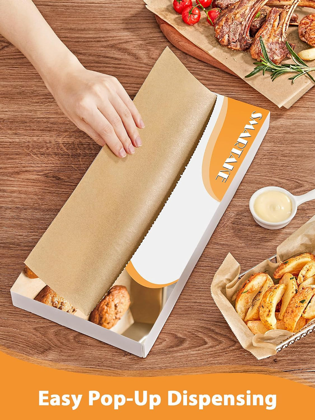10.7x15 Inches Pop-Up Parchment Paper Sheets, Non-Stick, 200 Pcs