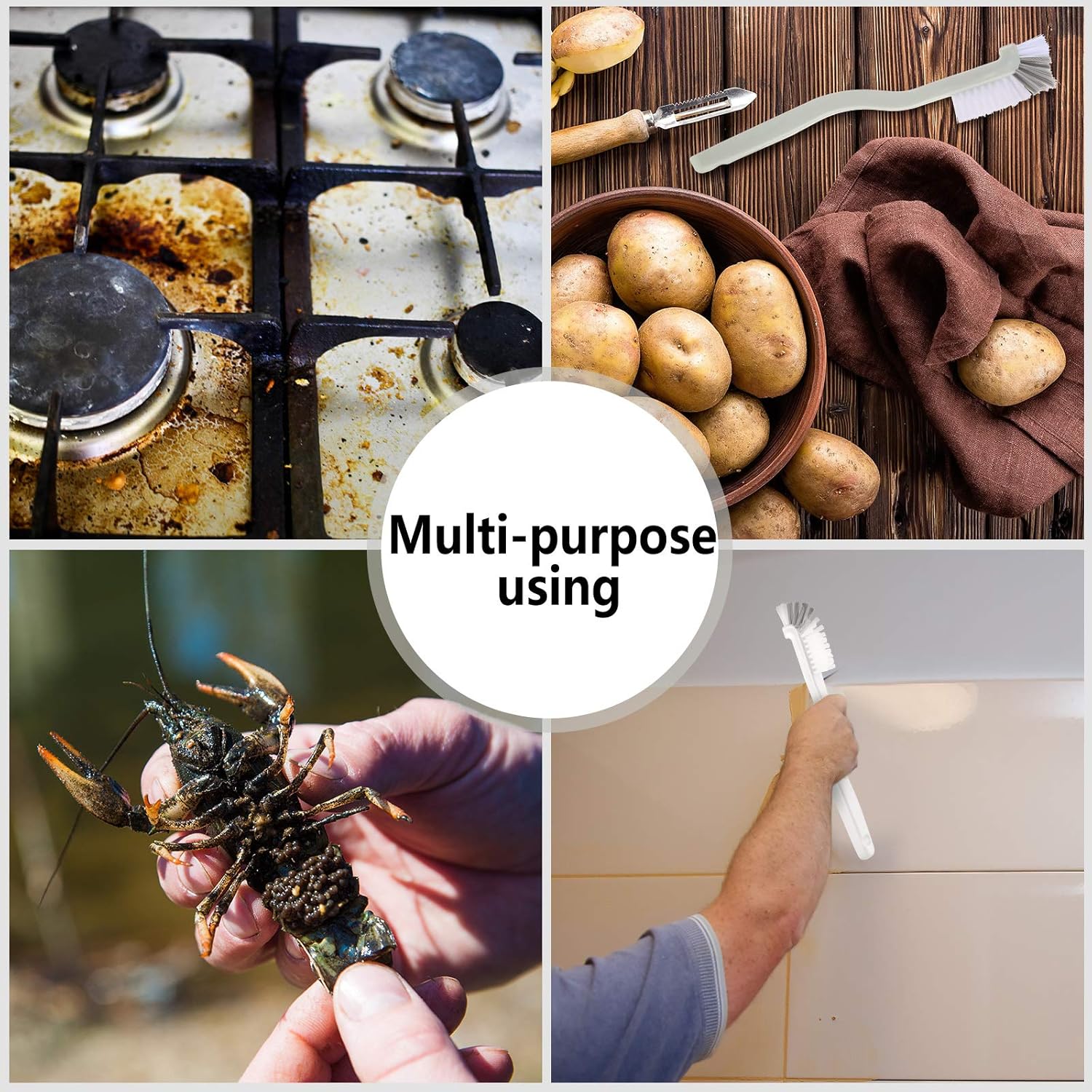 4 Pieces Cleaning Brush Sets Small Scrub Brush Household Use for Cleaning Bottle Sink Kitchen Sink Corner Dish Edge