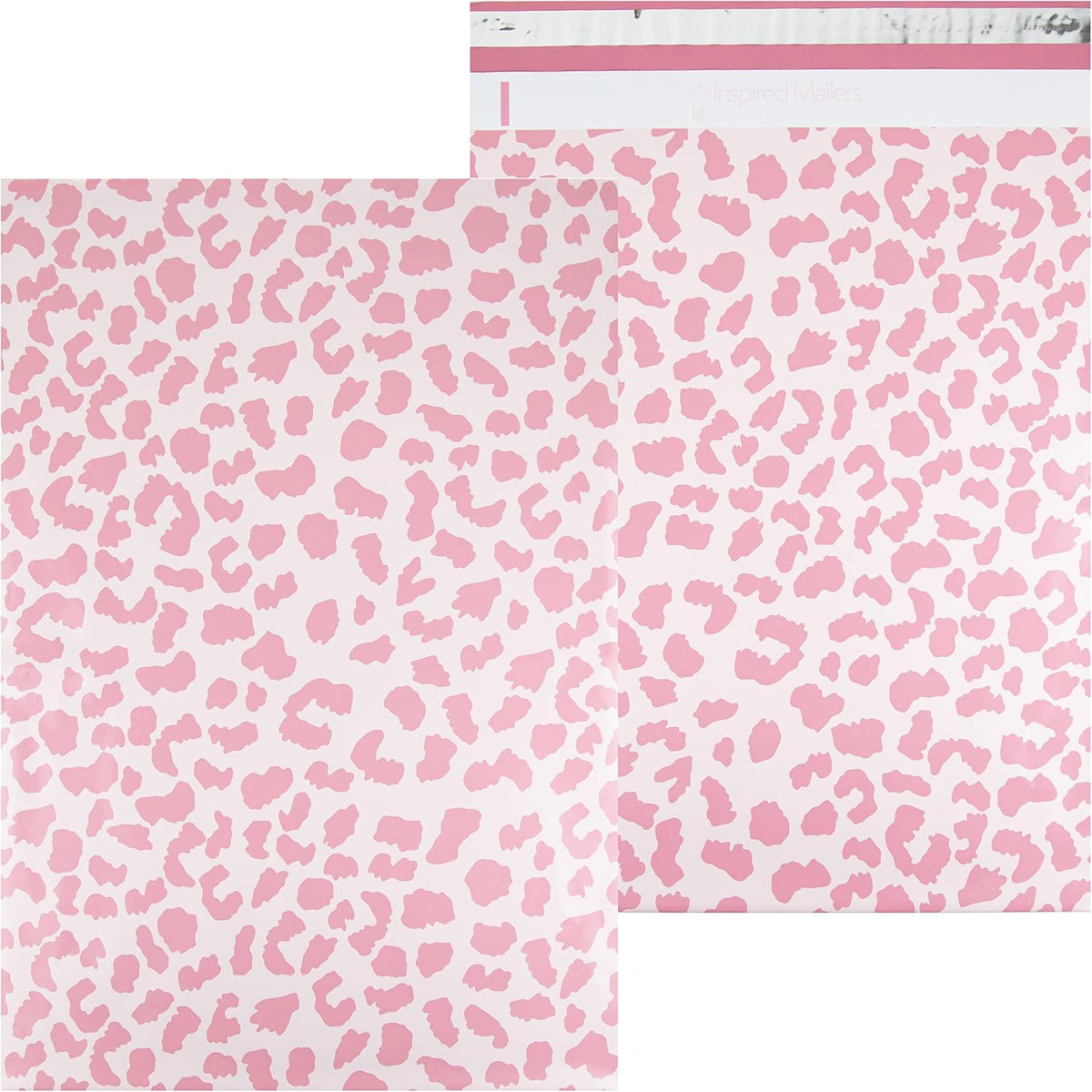 50 Poly Mailers 14.5x19 - Rose Gold Cheetah Shipping Bags