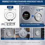 Yaocom 12 Pcs Knockout Seal 1/2'' Electrical Box Knockout Plugs