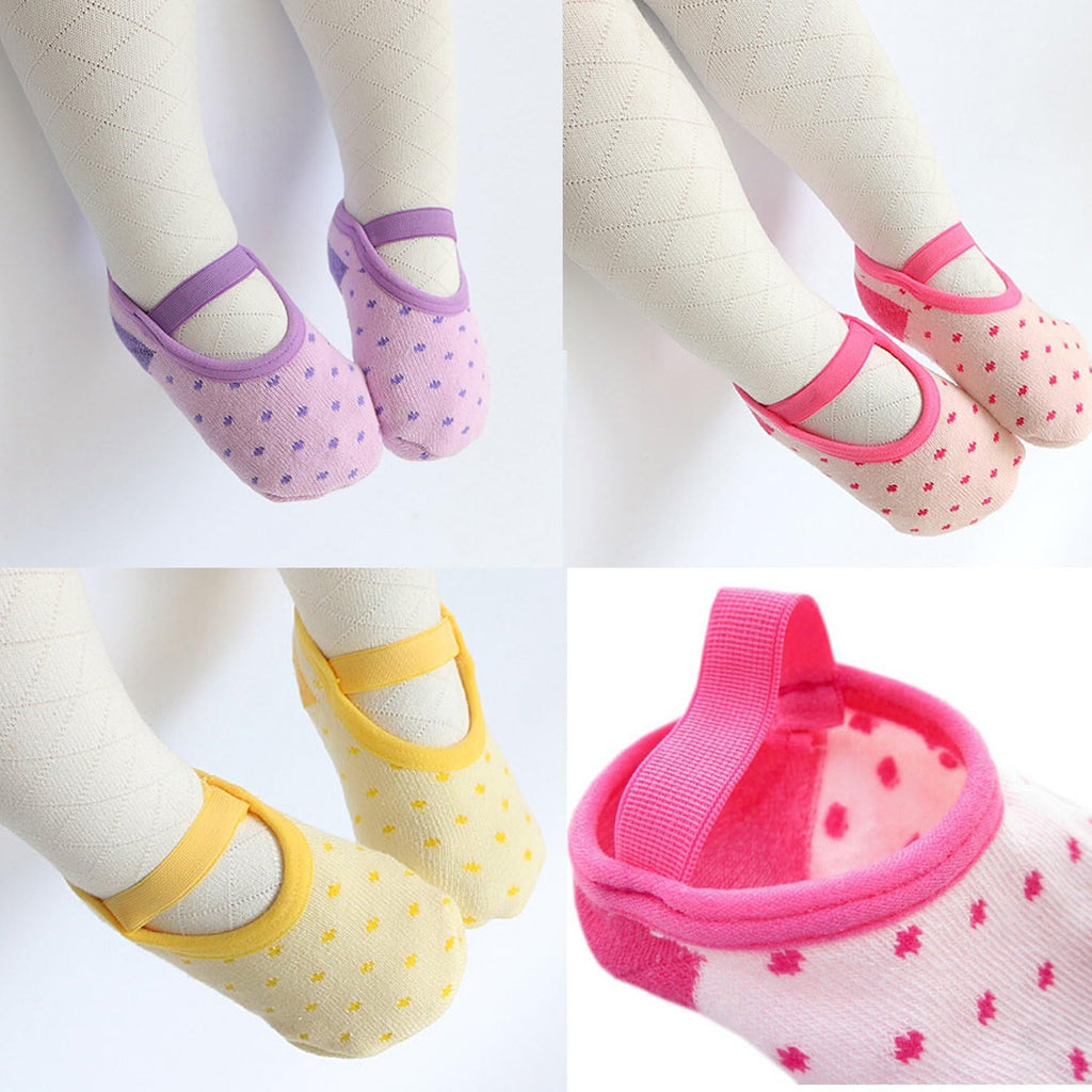 Baby Toddler Girls Socks Gift: 6 Pairs Non-Slip Grip Ankle Mary Jane Socks For 12-30 Months