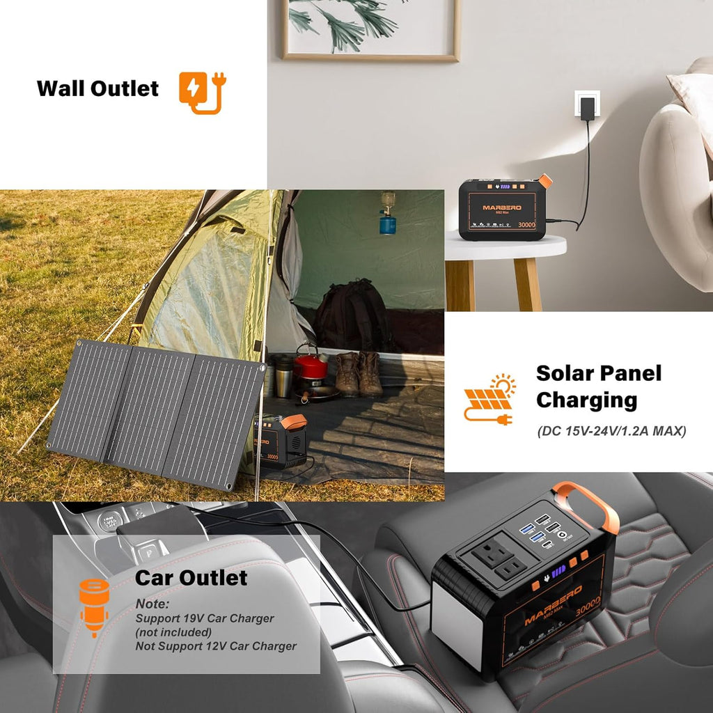 111Wh Solar Generator with Panels Included Solar Panel Kit 30W | Solar Powered Generator 120W Surge Portable Power