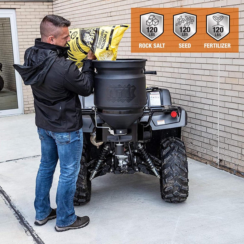 Buyers Products ATVS15A ATV 12V Broadcast Spreader 15 Gallon Hopper | 12V ATV Broadcast Spreader Holds 15 Gallons And