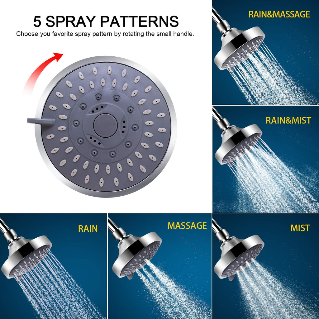 Shower Head with Shower Filter, Filtered Shower Head for Hard Water
