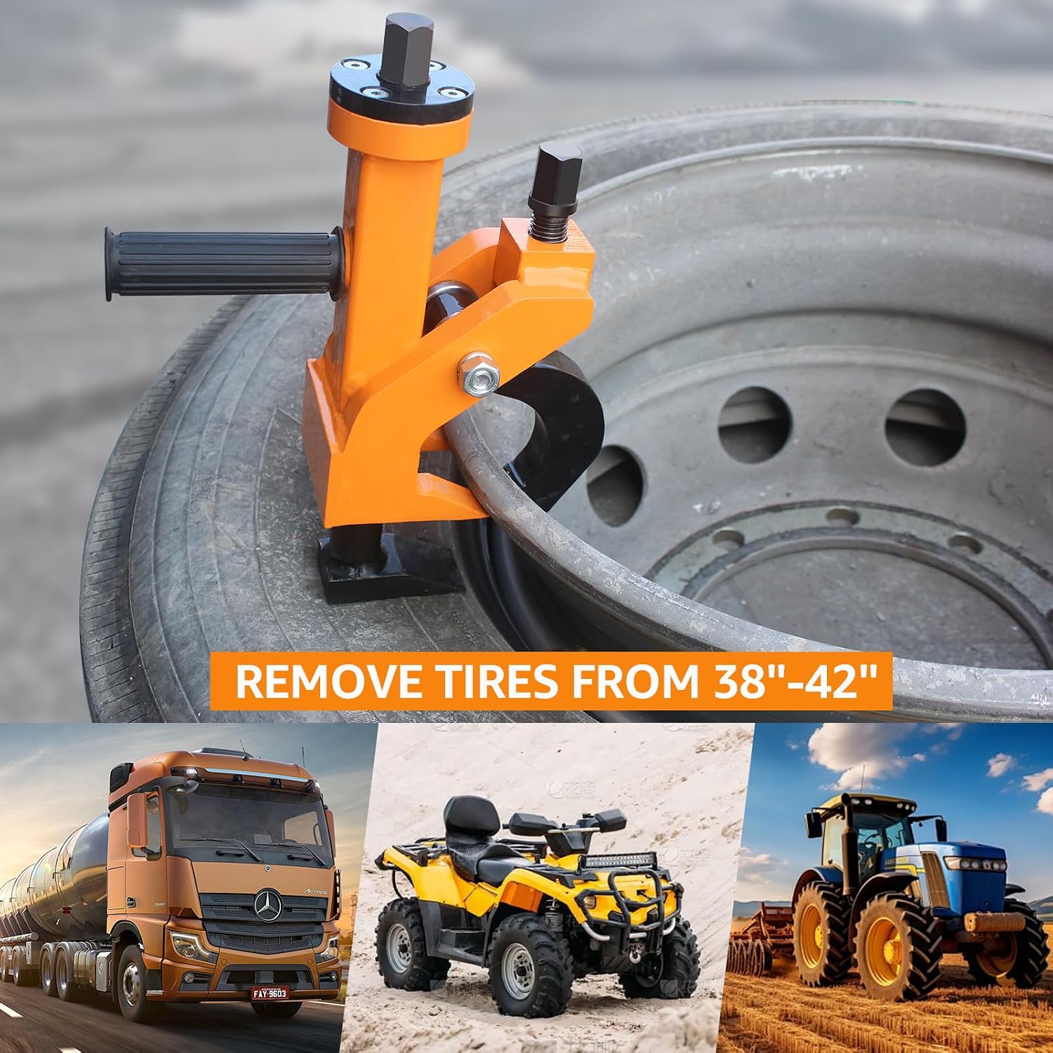 BESTOOL Pneumatic Tire Bead Breaker for Trucks, Tractors, ATVs, RVs, Orange