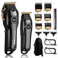 PRO Professional Hair Clippers for Men- Hair Cutting Kit & Zero Gap T-Blade Trimmer Combo- Cordless Barber Clipper