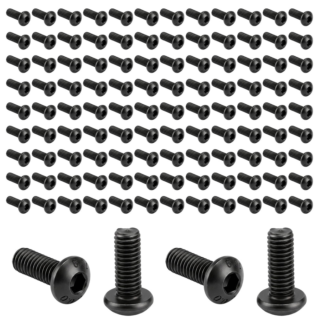 100 Pcs M3 x 8mm Hex Socket Button Head Cap Screws Bolts