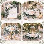 2 Pcs Wedding Arch Flowers, Large Artificial Flower Swags, White
