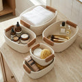 Beautiful Storage Basket Set of 5 - Sturdy Cotton Rope Baskets for Shelves Are Perfect for Organizing Your Home