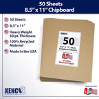 Chipboard Sheets 8.5" x 11" - 50 Sheets Per Pack Heavy Weight 50 Point Chip Board for Crafts and Backers -Great
