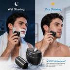Electric Foil Shaver for Men, Compact Face Shaver, 3 Floating Foils