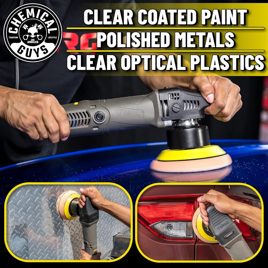 TORQX Dual Action Polisher Detailing Kit with Bag, 13-Piece | 800W 9mm dual-action polisher with cutting, polishing