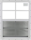 18" X 23" White Flush Mount, Safety/Tempered Glass Shed Window Storage Shed Playhouse Chicken Coop