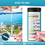 Pool Test Strips for Pools and Spas - 7 in 1 Water Test 200 Pack
