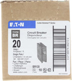 Eaton Cutler-Hammer BR120 Interchangeable Circuit Breaker, 20A, (10-Pack),Black