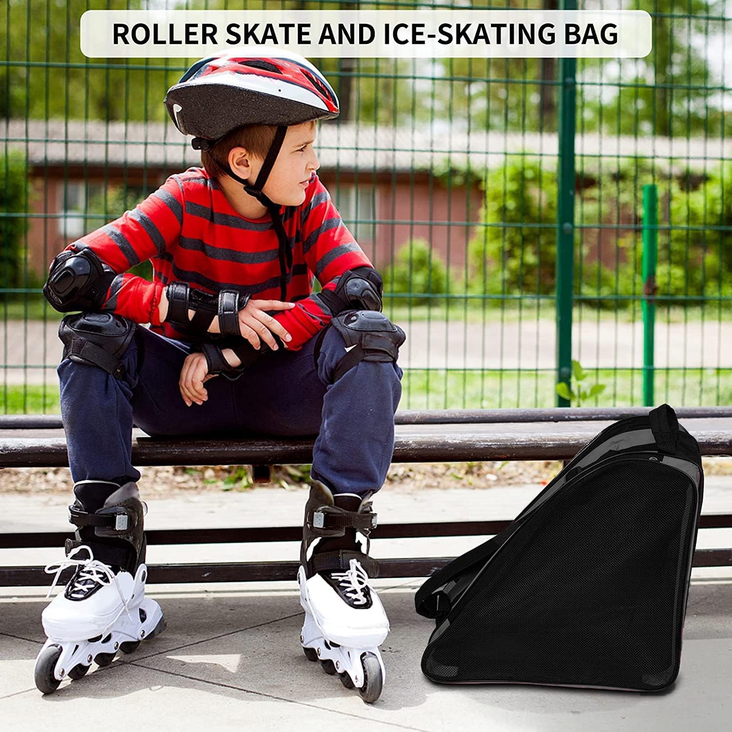 Roller Skate Bag, Breathable Ice Skate Bags, Figure Skating Bag, Roller Skate Accessories for Kids and Adults