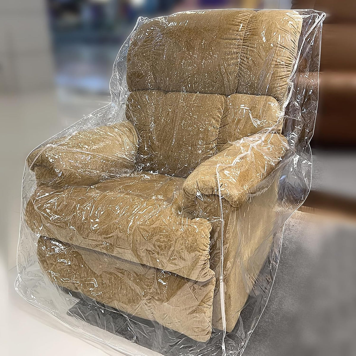 Clear Plastic Recliner/Armchair Chair Covers Protectors, Heavy Duty PVC Waterproof Shield Cover for Large Sofa, Vinyl