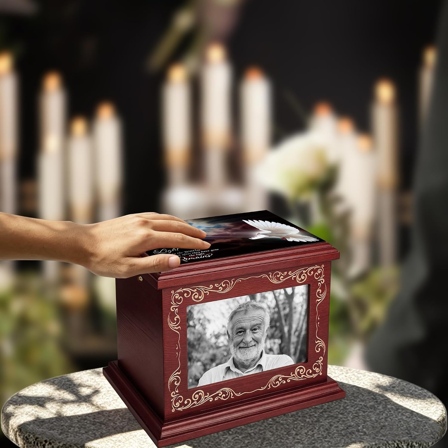 Cremation Urns for Human Ashes Adult Up to 200 IBS with Photo Frame