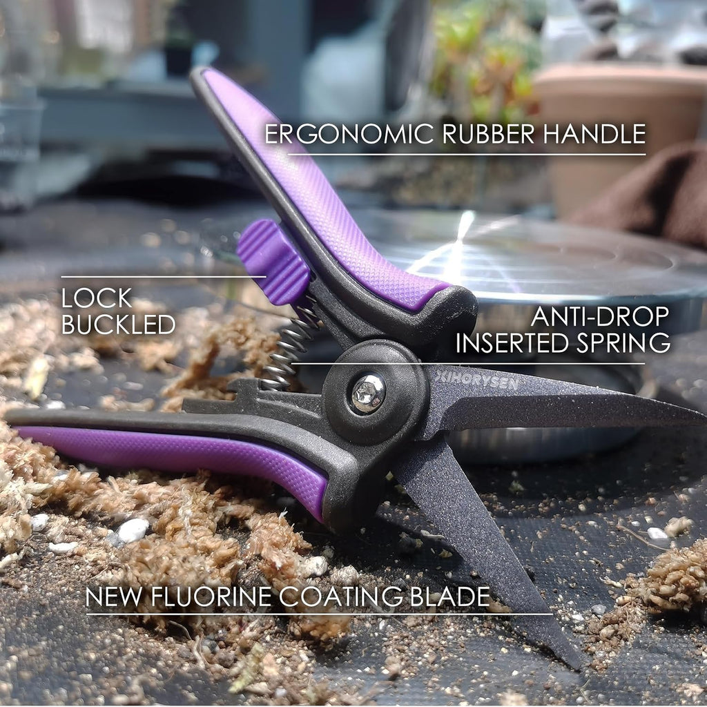 Non-stick Resin Resist Blade Micro-Tip Garden Snips 6" Fluorine Coating Garden Scissors Pruning Shear Precision Bud