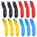 12-Pack Box Cutter, Retractable Utility Knife, Blackened SK2 Blades