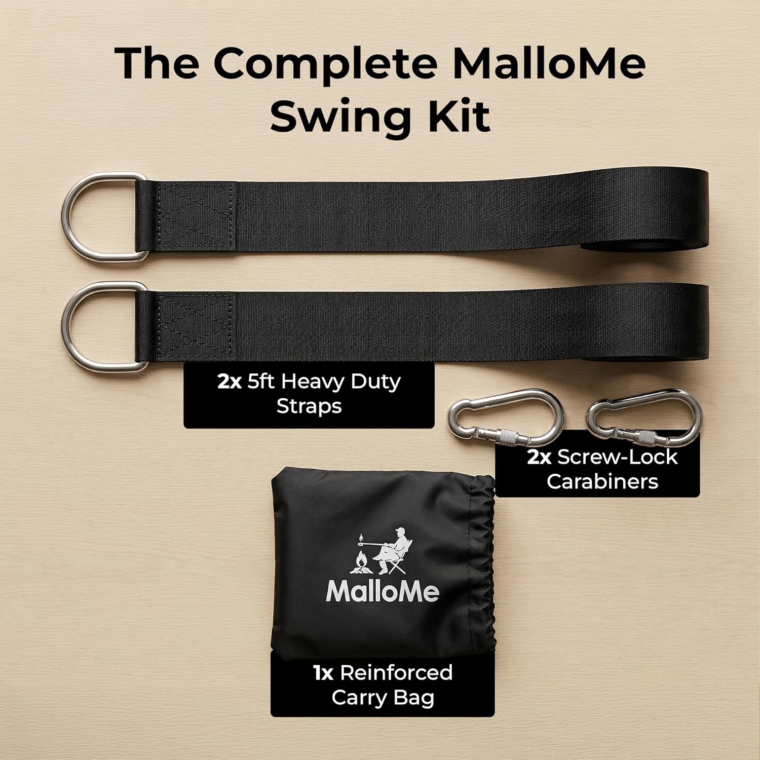 Tree Swing Straps & Hammock Straps for Trees – Multi-Purpose Hanging Kit, Heavy Duty Adjustable Tree Strap for