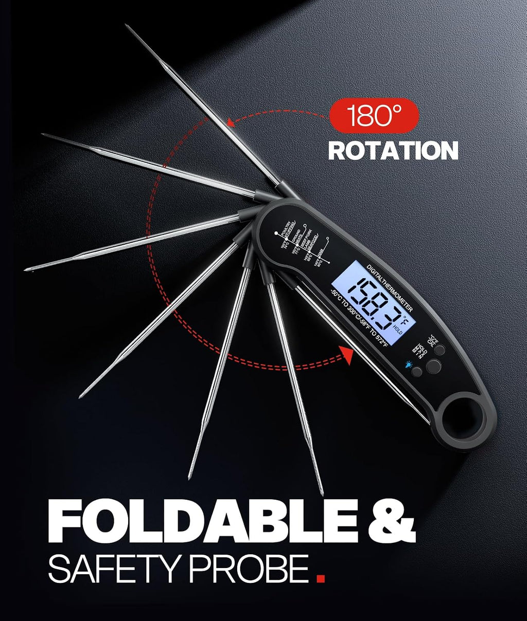 Meat Thermometer Digital, 1-2 Sec Instant Read, Grilling, Cooking, Food