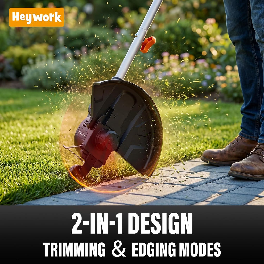 20V 12-Inch Cordless String Trimmer, Weed Wacker & Edger | Auto feed weed wacker with 8 spools for lawn edges, garden
