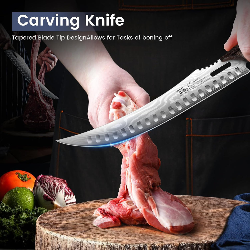 Butcher Knife Set, Cleaver, Breaking & Boning Knife for Meat & BBQ