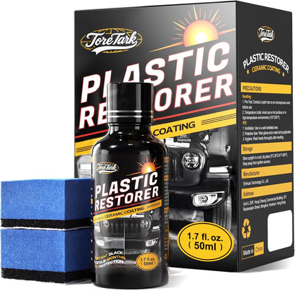 Plastic Restorer for Cars, Not a Dressing, Black Trim Restorer, Ceramic Crystal Coating Highly Concentrated, Lasting