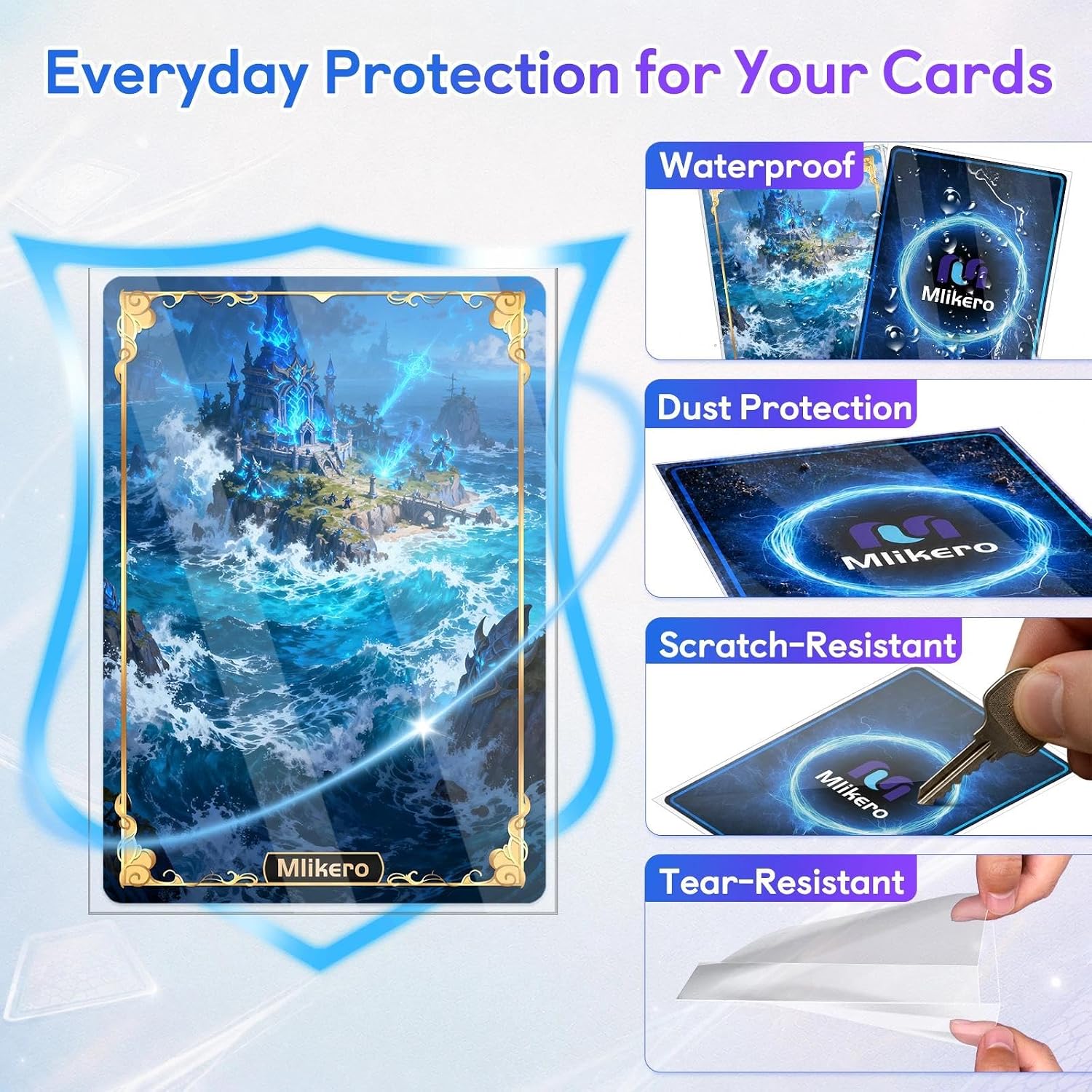 100 Count Card Sleeves, Clear Soft Trading Card Sleeves, Polypropylene (PP), Fit for MTG, TCG, Baseball, Football