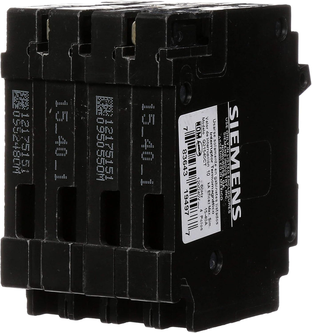 Siemens 40 Amp Double-Pole and (2) 15 Amp Single-Pole Type QT Triplex Circuit Breaker